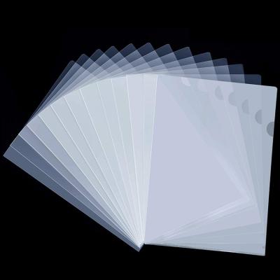 China Eco - Friendly Multi Color Customized Document Plastic Packaging PP L Shape A4 Clear Files Folder for sale