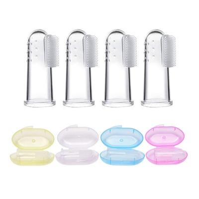 China Hot Selling Collapsible Baby Toothbrush Baby Finger Toothbrush Silicone Finger Toothbrush for sale