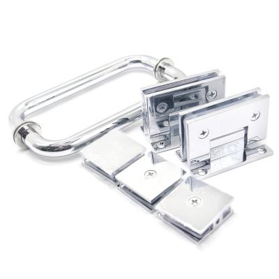 China Modern Hot Sale Chrome Shower Door Enclosure Brass Hardware Glass Hinge Flange for sale