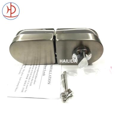 China Double Sided Stainless Steel Glass Hotel Lock HLD-2001 Office Door Glass Door Lock for sale