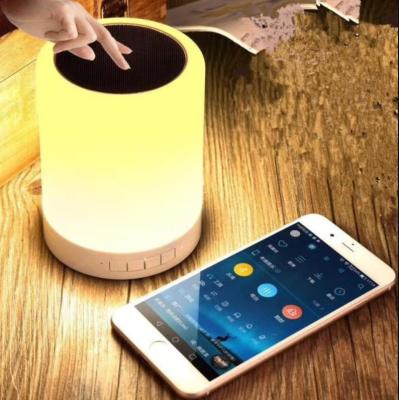 China Phone Function Touch Color Changing Home Outdoor Portable Stereo Speaker, TF Card Mini Wireless FM Radio Speaker With Led Light for sale