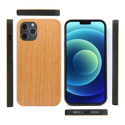 China Wholesale Shockproof Luxury Silicone Tpu Back Cover Wooden Wooden Phone Case For iPhone 13 12 for sale