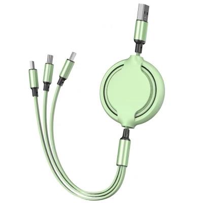 China Hot Selling Fast Speed ​​Charging Data Cable, 3A Fast Charging Cable 3 in 1 Portable Retractable Micro Type C USB USB Cables for sale