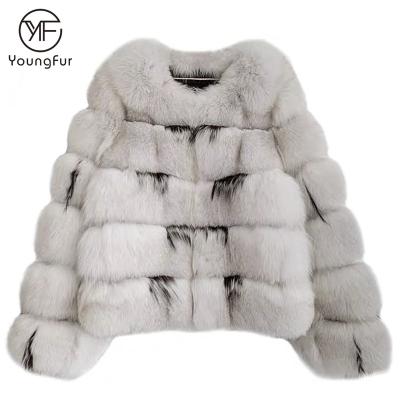 China New Arrival Design Woman Fox Fur Coat Winter Breathable Fur Coats Smudge Real Silver Fox Plus Size Jackets for sale