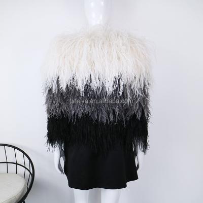 China Real Fur Coat Women Casual Ostrich Hair Supply Fashion Real Fur Coat for sale