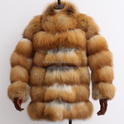 China High Quality Breathable Winter Woman Real Italian Red Fox Short Fur Coat for sale