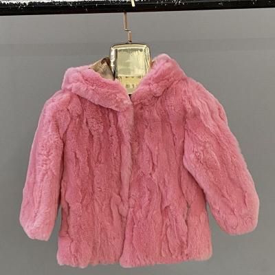 China Real Kids Rex Rabbit Fur Jackets Thick Regular Cheap Price Fur Coat Kids Warm Winter Girls Child Fur Coats Kids Outerwear Clothes for sale