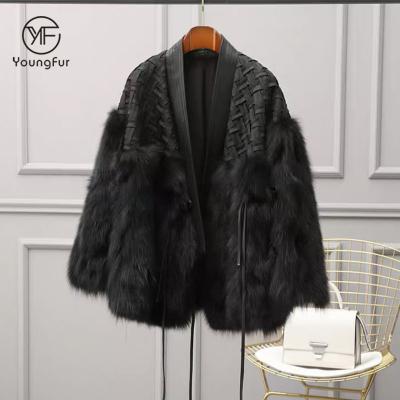 China Breathable Cool Black Winter Jackets Warm Down Coated Fox Outwear Fur for sale