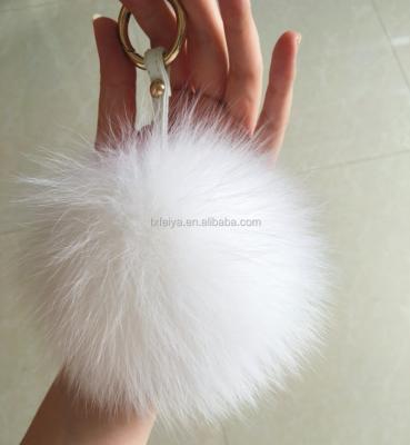 China Wholesale Fox Fur Pom Pom Key Chains Customized Raccoon Casual Fur Ball Key Chain for sale