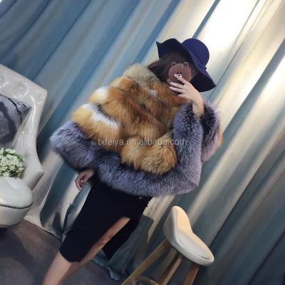 China Wholesale hot popular casual new arrival red fox coat style ladies fur coat and European fashion poncho silver fox fur coat for sale