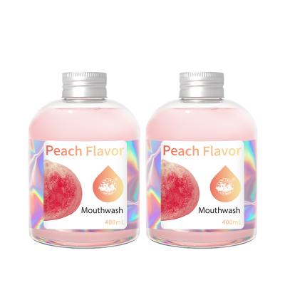 China Stocked 400ml Peach Mouthwash For Pets Cat Breath Freshener For Healthy Cat Dental Care for sale