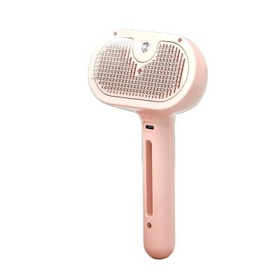 China Stocked Self Cleaning Slicker Brush Pet Hair Remover Comb Pet Hair Removal Comb With Water Tank Wet Cat Comb for sale