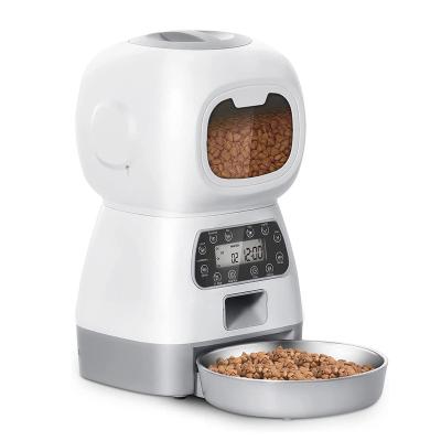 China Automatic Dual Power Pet Feeder Automatic Cat Feeder With Voice Recorder 3.5L for sale