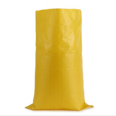 China Yellow Safety PP Material Polypropylene Bag Fertilizer Soil Express Woven Package for sale