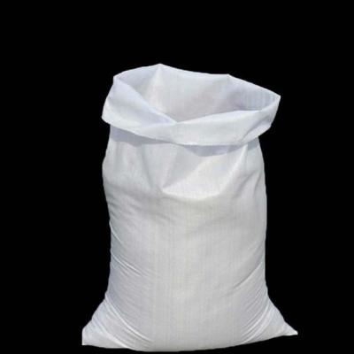 China Safety White Plastic Bag PP Woven Material Can Hold Fertilizer Grain for sale