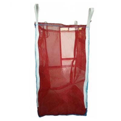 China Safety Firewood Mesh Bag Breathable Ventilated Mesh Bag Large For Duffle Firewood Jumbo Mesh Bottom Bags for sale