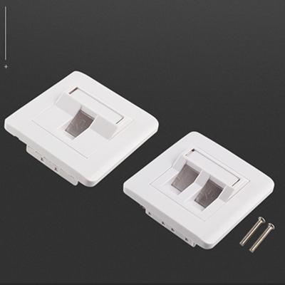 China Safe trapezoidal left lean type 86 network jack cat5e cat6 1/2 wall plate face plate and stable for sale