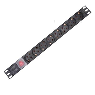 China Network 19 Inch PDU Rack Mount UK USA GE Socket SPD M6 K 10A 1U Power Distribution Unit With Switch Pad for sale