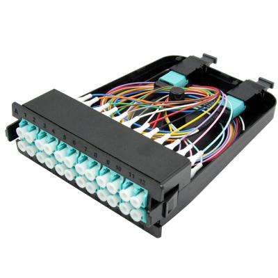 China Fiber Optic Distribution Frame OS2 OM3 OM4 24 port low loss LC adpater mtp mpo cassette module for fiber optic patch cord for sale