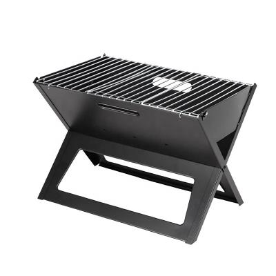 China Wholesale Outdoor Easily Assembled Camping Black X Shape Portable Charcoal Table Folding BBQ Grill for sale