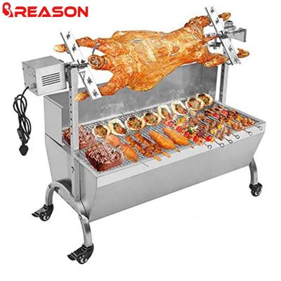 China Hot Selling Easily Assembled Commercial Stainless Steel BBQ Grill Charcoal BBQ Pork Pork Roasting Machine for sale