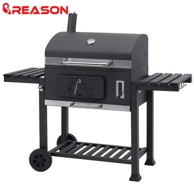 China Easily Assembled Hot Sale SEJR Charcoal BBQ Grill Cart Smoker BBQ Grill with Side Table for sale