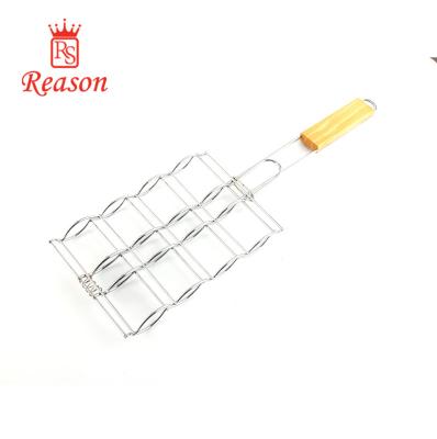 China Corrosion Resistance Wooden Handle BBQ Grill Grates Wire Mesh, BBQ Corn Grill Mesh, Welded Wire Mesh for sale