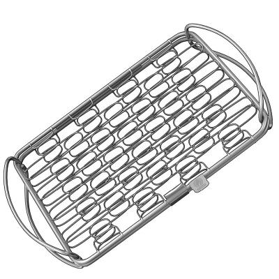 China Factory Sale Direct Easily Cleaned BBQ Rack Fish Basket, Stainless Steel With Wire Mesh Food Holder for sale