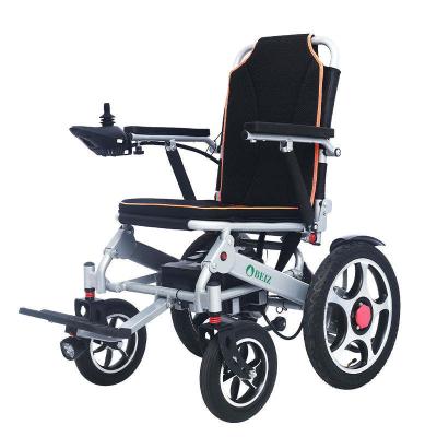 China Electric Power Motor 500W Folding Design Disabled Electric Wheelchair Folding Handicapped Wheelchair For Adults for sale