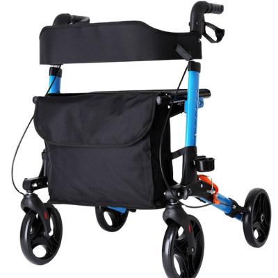 China NEW ARRIVAL Aluminum Alloy Best Choice Lightweight Foldable Rolling Aluminum Alloy Portable Walkers 4 Wheels Walking Walker Rollator - BZ-W01 for sale