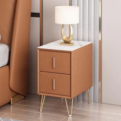 China (Other)Euro Style Bedside Table Easy Clean Custom Side Tables Wooden Nightstands Microfiber Leather Solid For Home Furniture for sale