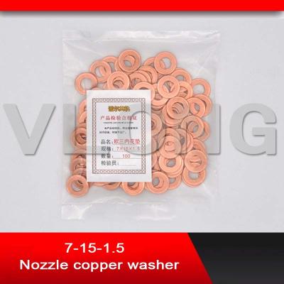 China 100PCS Fuel System Diesel Common Gasket O Ring Shims For Bosch Denso Delphi Cat Cummins Injector Nozzle Rail Injector Nozzle Copper Gasket for sale