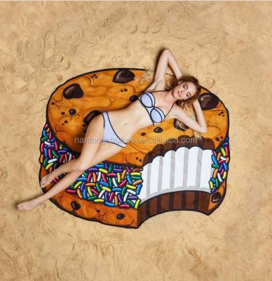 China Hot sale QUICK DRY fruit food printed, yoga mat, camping towel, round beach towel for sale