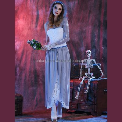 China Adult Costume Skeleton Women's Corpse Bride Halloween Costume Halloween Costume Bride Cosplay for sale