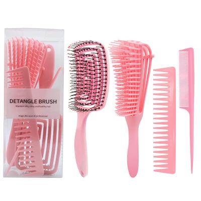 China 4pcs Salon Plastic Comb Set Hairdresser Accessories Massage Comb Hairdressing Anti-static Comb for sale