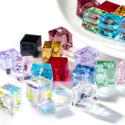 China Brilliant Colors Xichuan Cube Shaped Loose 15 Colors 4/6/8mm Crafts Crystal Stone Jewelry Finding Size Earring Brooch Headwear Necklace Diy Bead for sale