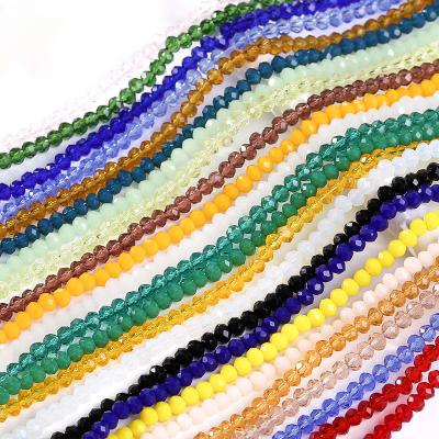 China Brilliant Colors Xichuan 2mm 24 Colors Glass Beads with Holes Around Crystal Loose Faceted Rondelle Glass Crystal Beads for sale