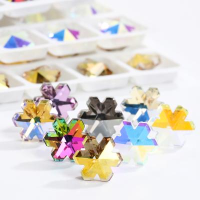 China New Fancy Xichuan Edelweiss Shinning Shaped Crystal Stone Pointback k9 Glass Press On Nail Art Supplies Loose Bead Rhinestones Rhinestones for sale