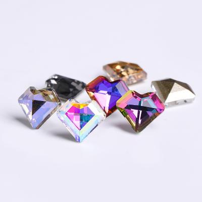 China Shiny pointback ab shape diamond heart Xichuan DIY stones decoration rhinestones crystal glass accessories for nail art garment for sale