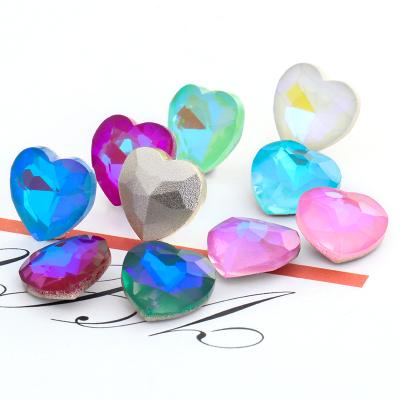 China Pointback factory wholesale open MI heart rhinestone point back rhinestone Crystal Stones for sale