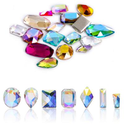 China Shiny Xichuan Fancy Shapes 20 Colors Flat Back Chamfered Crystal Stones Glass Jewelry Open DIY Nail Art Supplies Rhinestones for sale