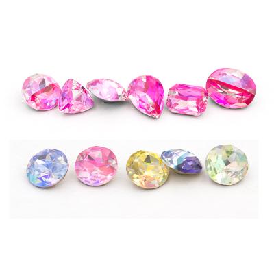 China High quality crystal stone wholesale shiny rhinestones all kinds of point back glass fancy stone for sale