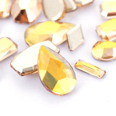 China Manufacturer Promotion Shiny Glass Nail K9 Supplies Multi-shape Rhinestones Flat Bottom Nail Stone Drill for sale