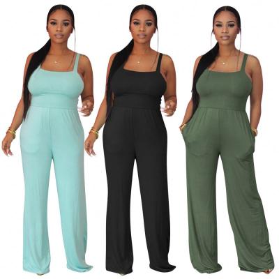 China Wide Leg Pants Latest Tube Straight Women's Solid Color Casual Vest Overalls Breathable Sweatshirt Overalls for sale