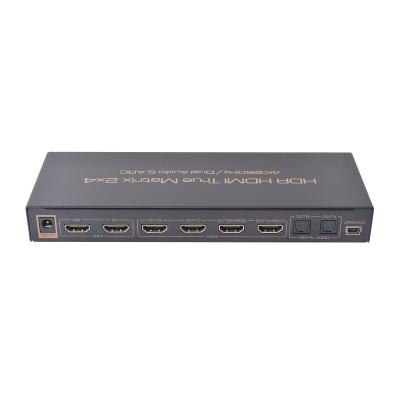 China Hot Selling Matrix Switcher 2 HDTV 4K HDMI 2.0 Matrix 2x4 HDMI Input 4 Output with Audio EDID Setting for sale