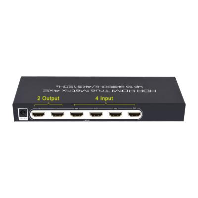 China 4 - 8K HDMI Inputs & 2 - 8K HDMI Outputs 8K HDMI Matrix Switch 4 Input 2 Output for sale