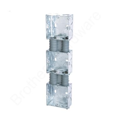 China Building Construction 3 Gang GI Switch Galvanized Steel Box 7x7 for sale