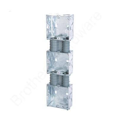 China Inatalled in the wall hot saling standard BS metal switch three strip boxes for sale