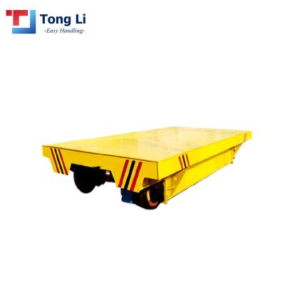 China Material Handling Operate Easy Cargo Transfer Platform On Rails Electric Flat Rail Electric Transfer Cart for sale