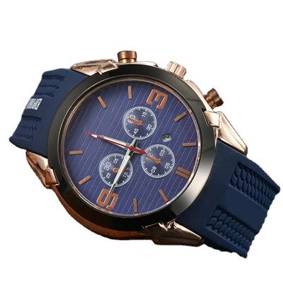 China Fashion Designer Blue Brow Black Dial Clock Watch\Big Dress Sport Luxury Popular Style Men's Watch for sale